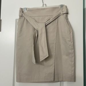 Khaki Ann Taylor Faux Wrap Skirt